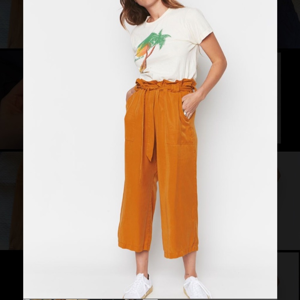 BNWT Ochre Tencel Paperbag Pants